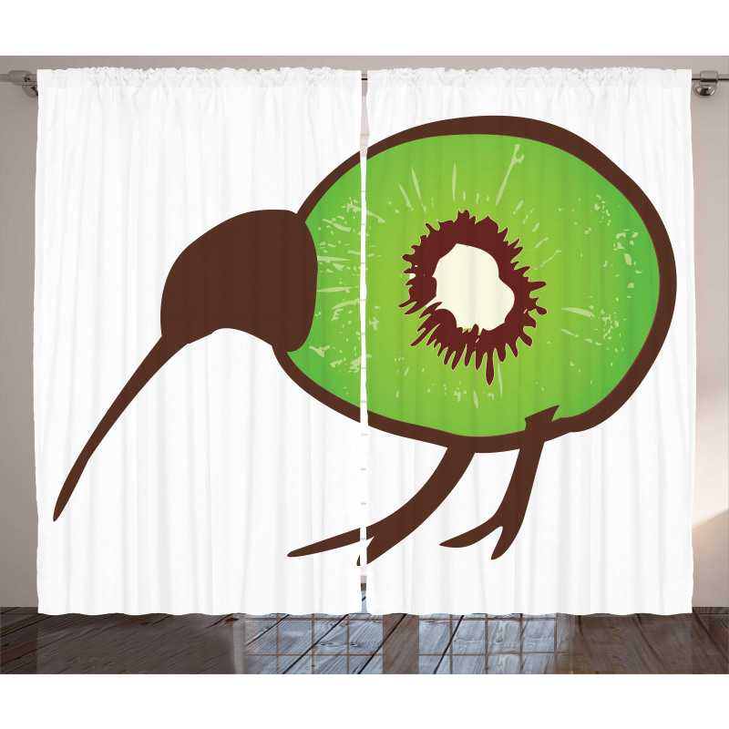 Small Bird and Fruit Slice Curtain