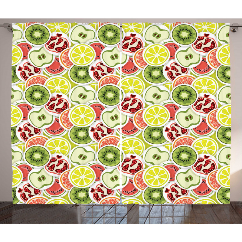 Modern Organic Food Rounds Curtain