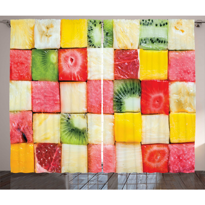 Square Slices of Fresh Food Curtain