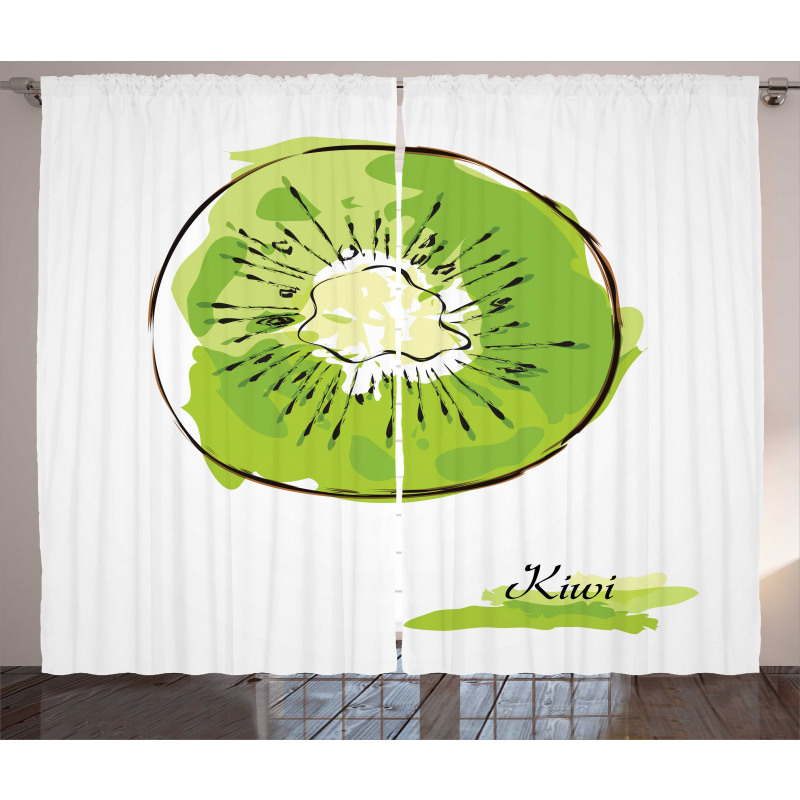 Halved Fruit Design Curtain