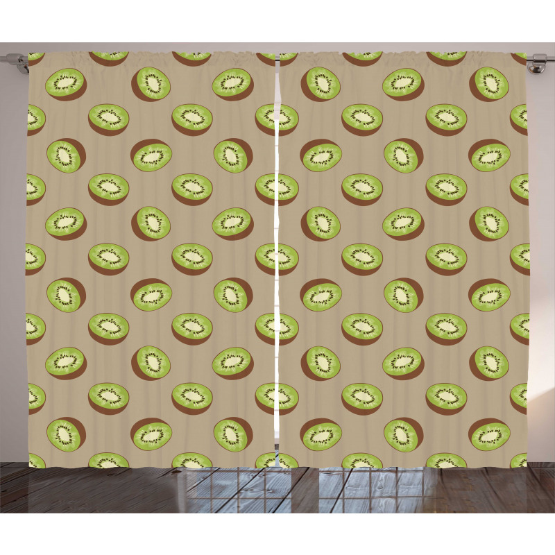 Halved Exotic Fruit Pattern Curtain