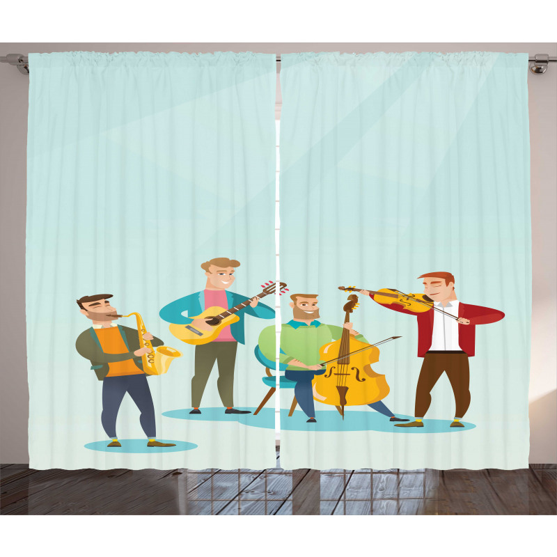 Cartoon Happy Band Concert Curtain