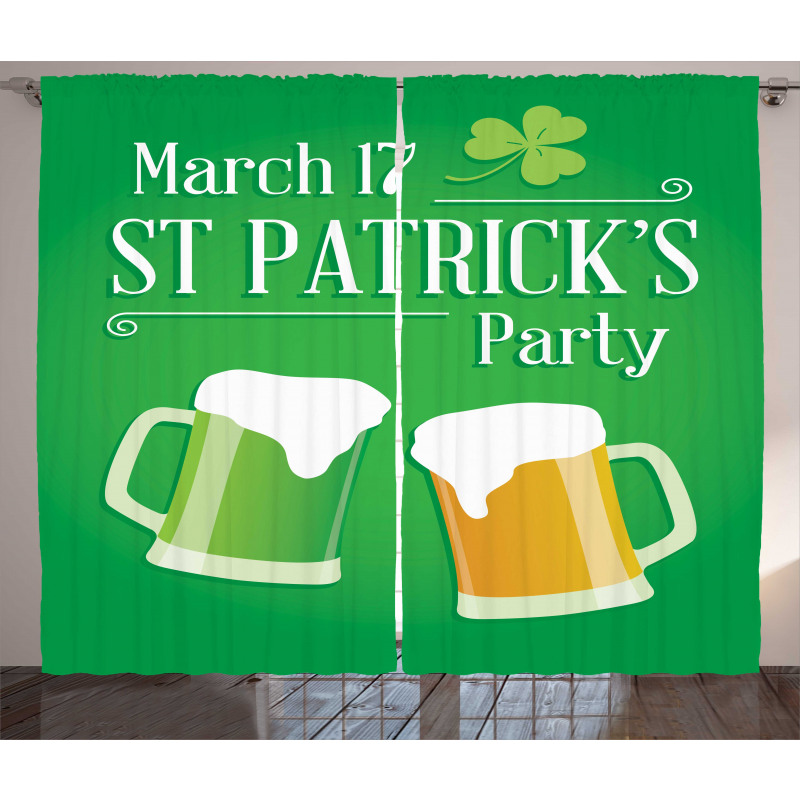 St. Patrick's Day Beers Curtain