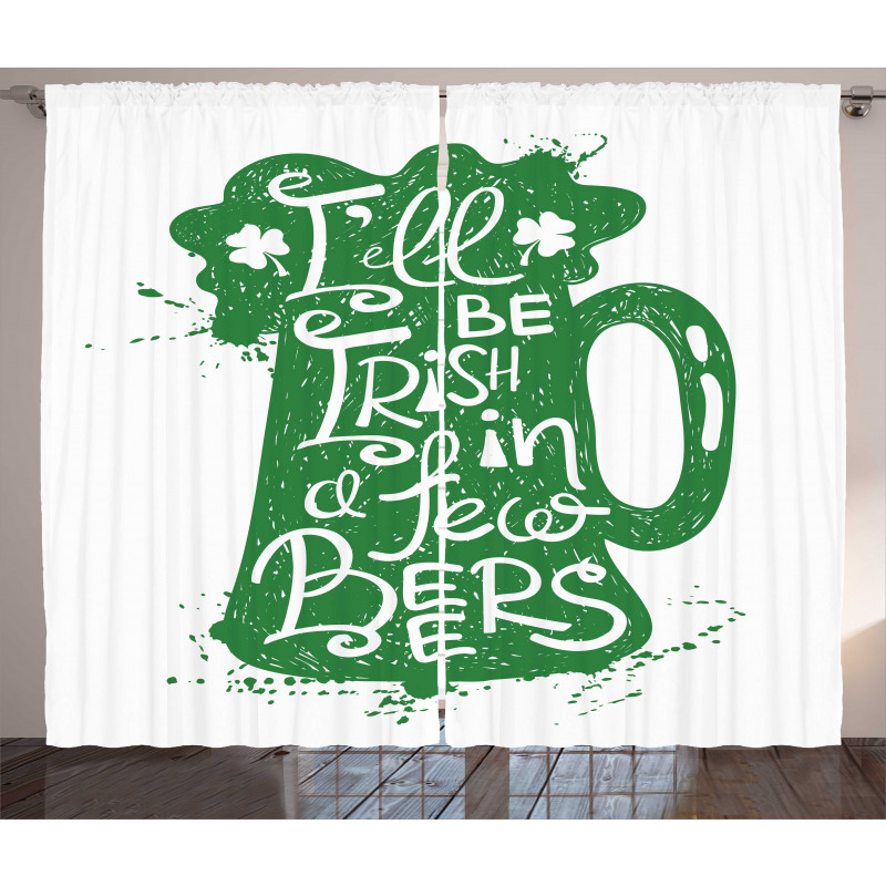 Funny Words on Beer Mug Curtain