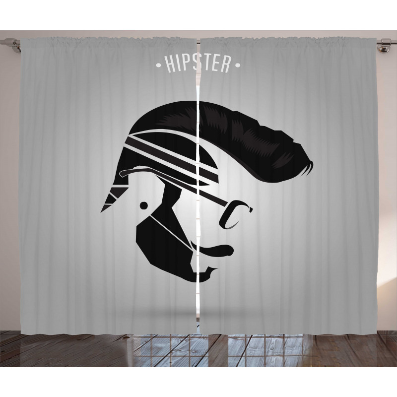 Male Hipster Art Curtain