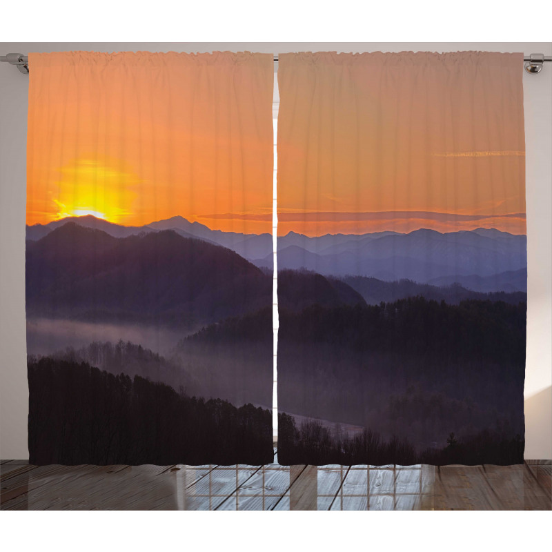 Dawn on Misty Mountains Curtain