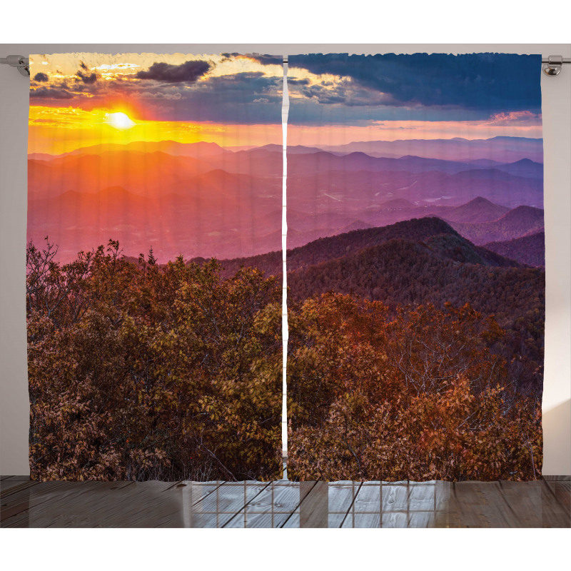 Blue Ridge Mountain Sky Curtain