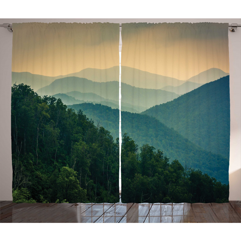 Mountain Ridges Scenery Curtain