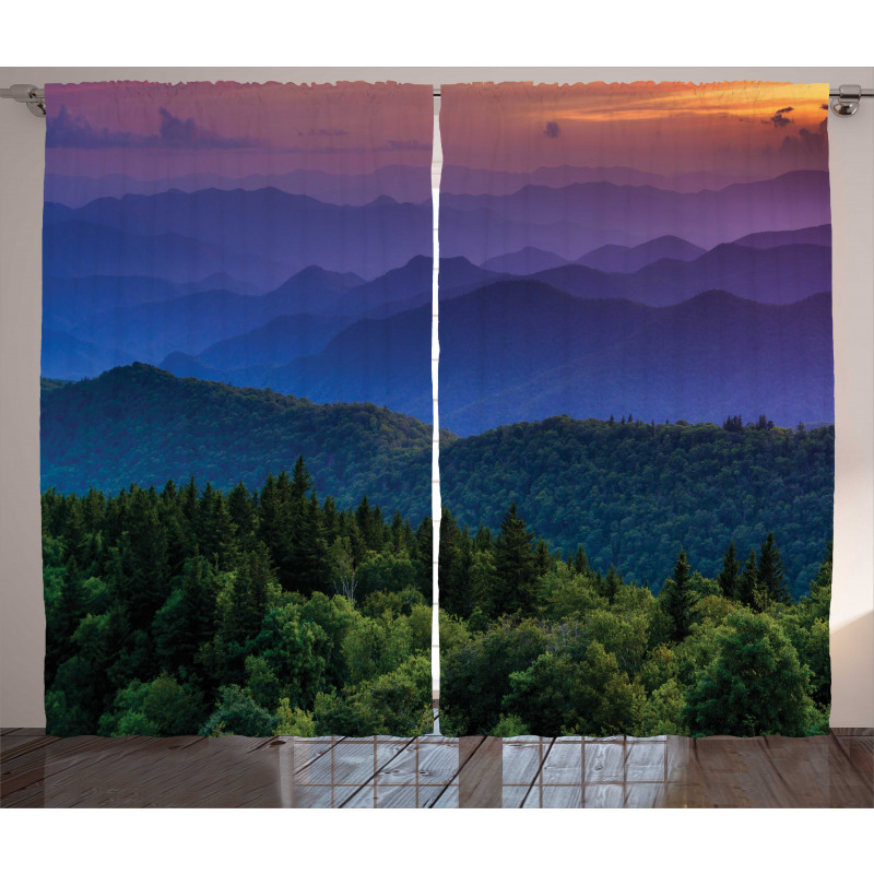 Colorful Sunset Photo Curtain