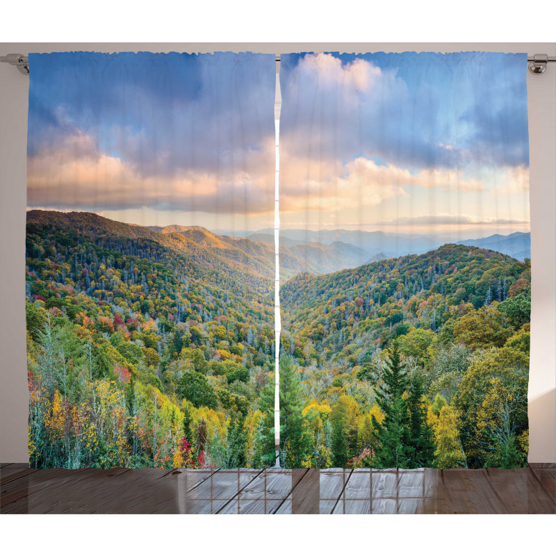 Autumn Outdoor Scene Curtain