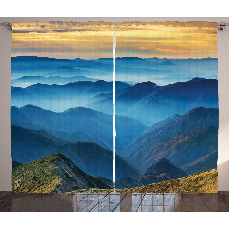 Blue Mountain Ridges Curtain