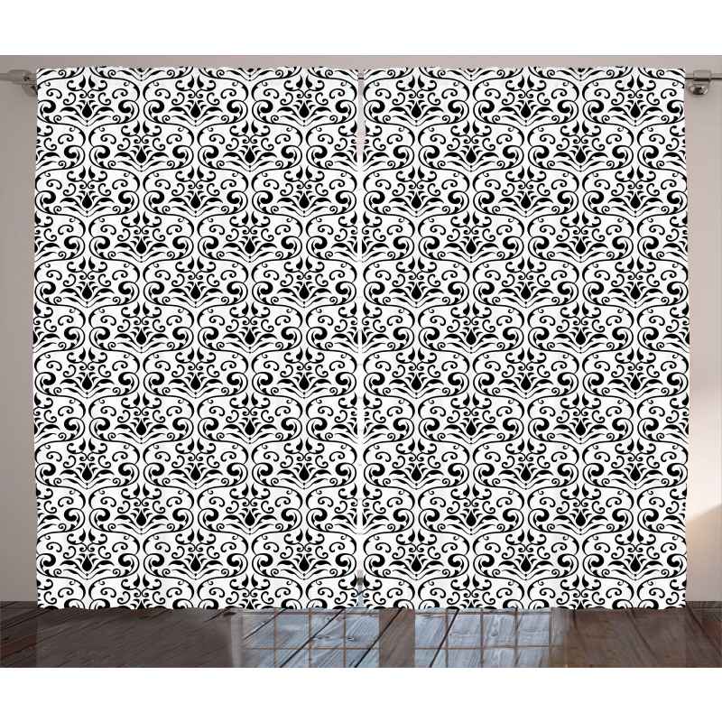 Baroque Curly Motif Curtain