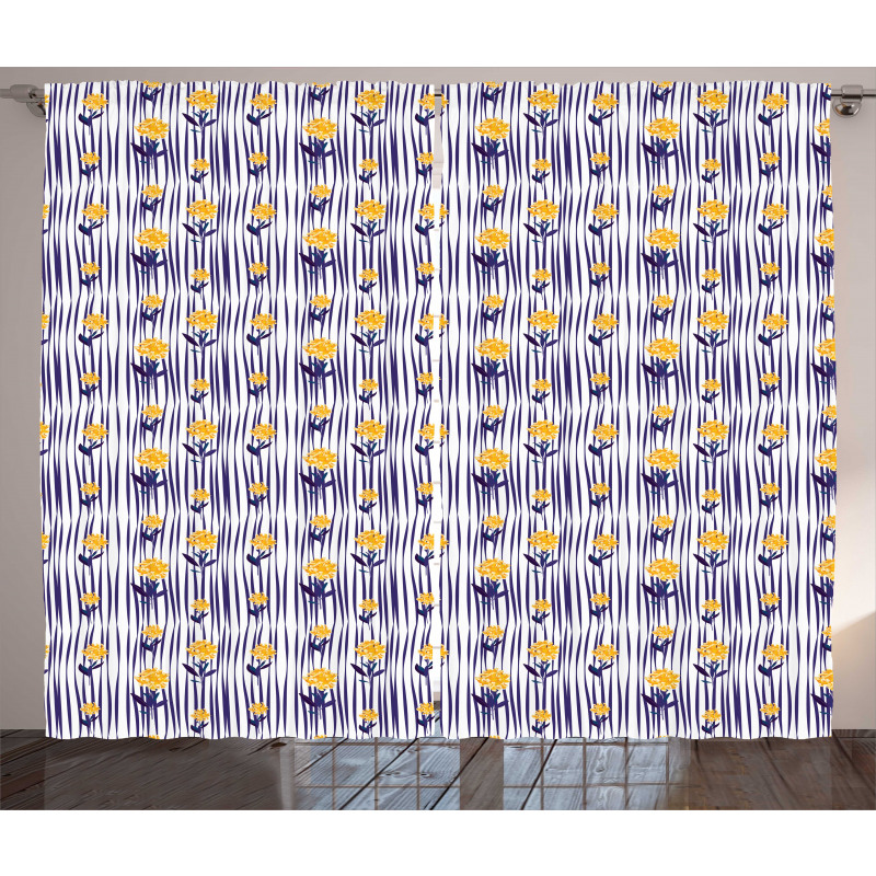 Chrysanthemum Pattern Curtain