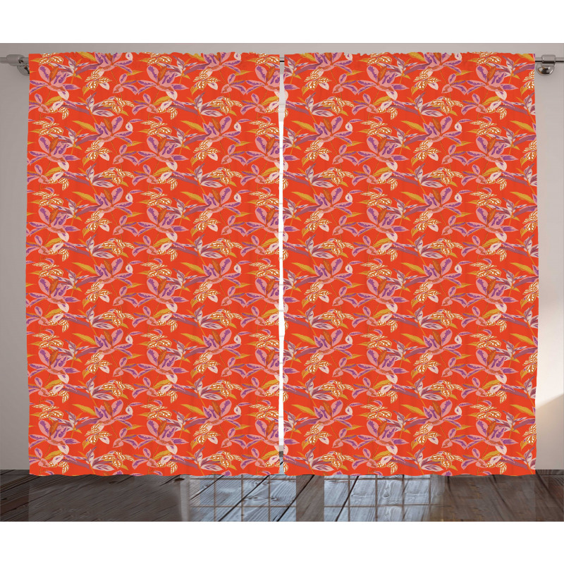 Happy Warm Floral Pattern Curtain