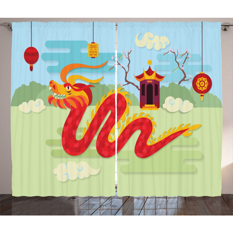 Chinese Pavilion Curtain