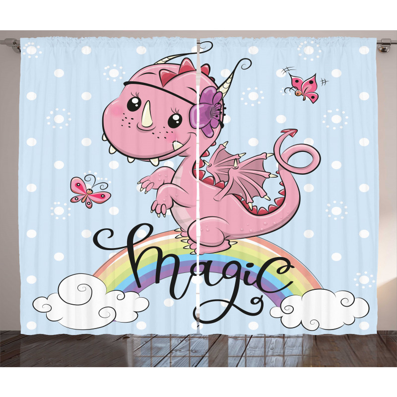 Magic Dragon on a Rainbow Curtain