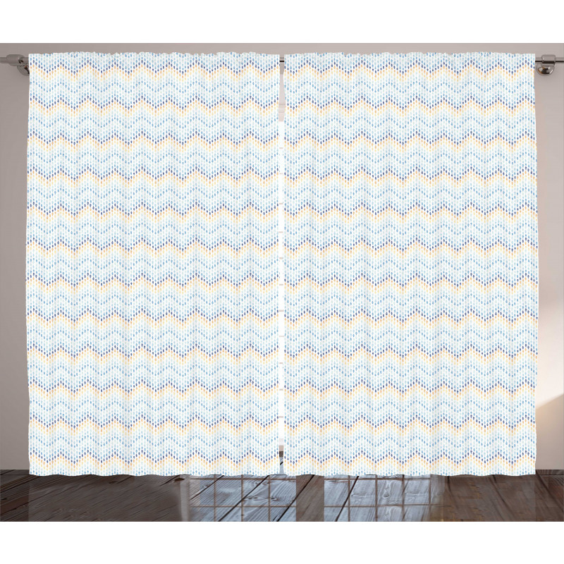 Chevron Abstract Curves Art Curtain