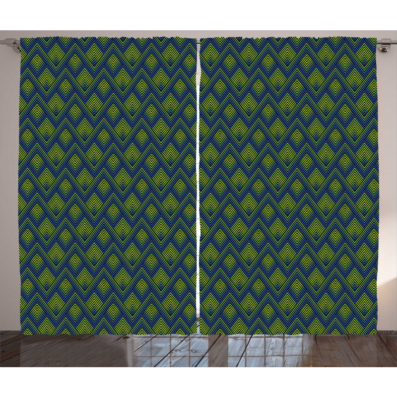 Zigzags Vibrant Abstract Art Curtain