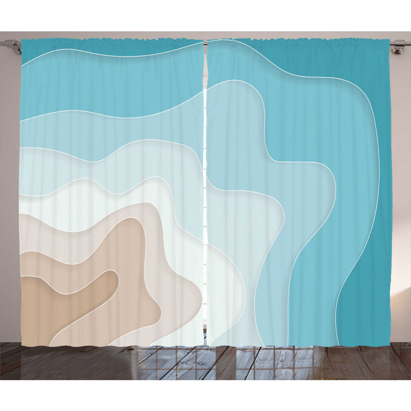 Geode Look Abstract Sea Art Curtain