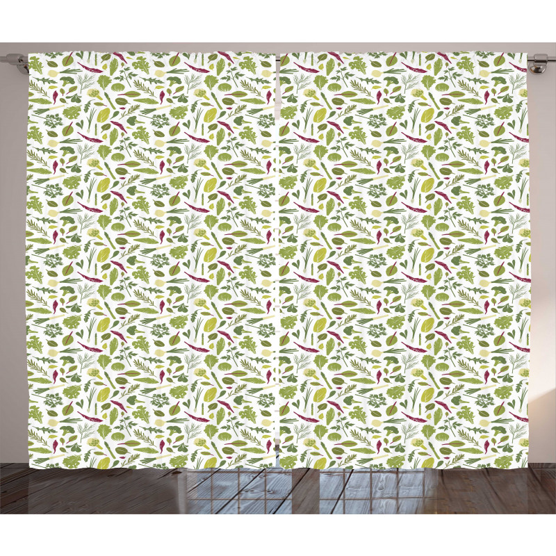 Greenery Food Pattern Curtain