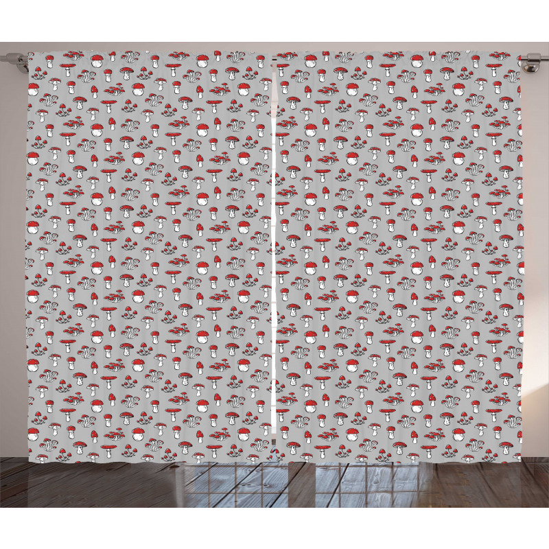 Amanita Fungus Pattern Curtain