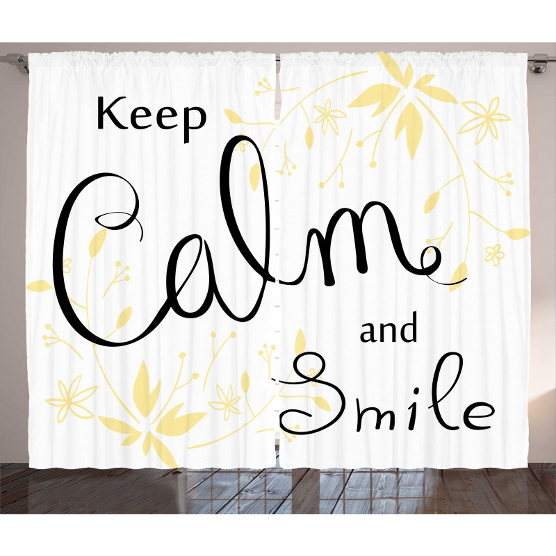 Positive Cursive Words Curtain