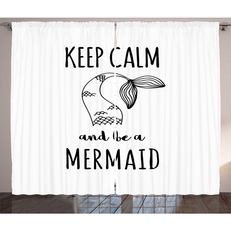 Be a Mermaid Text Tail Curtain