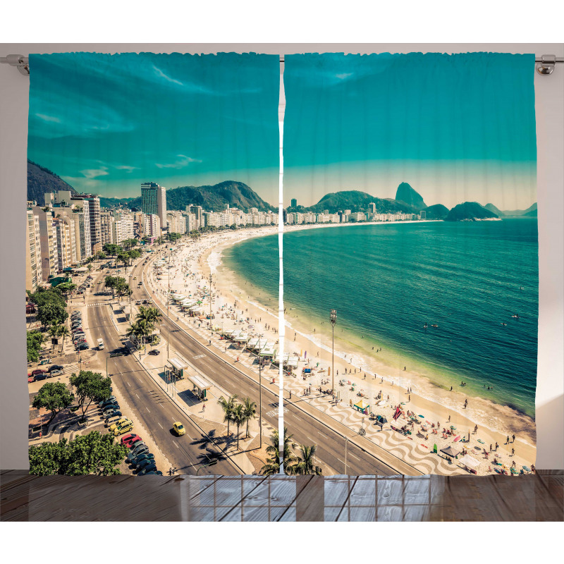 Copacabana Beach Art Curtain