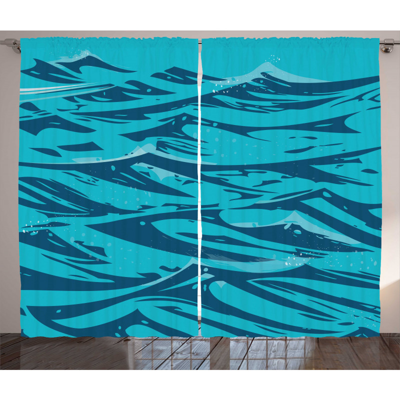 Abstract Waves Art Curtain