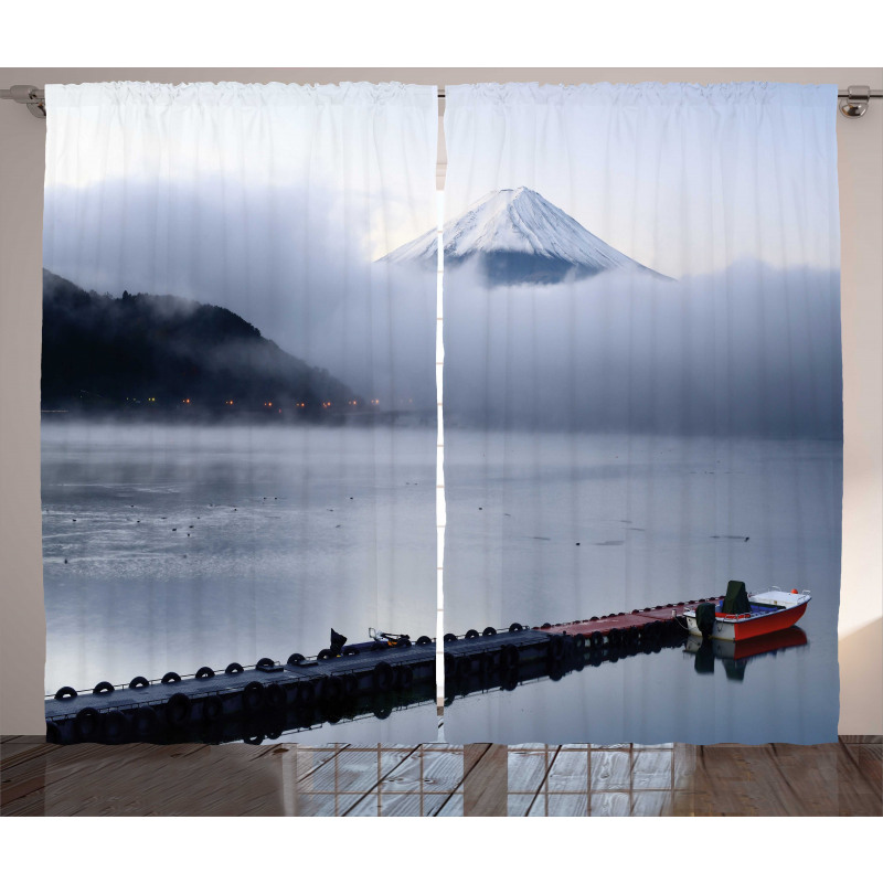 Mountain Peaks Kawaguchi Lake Curtain