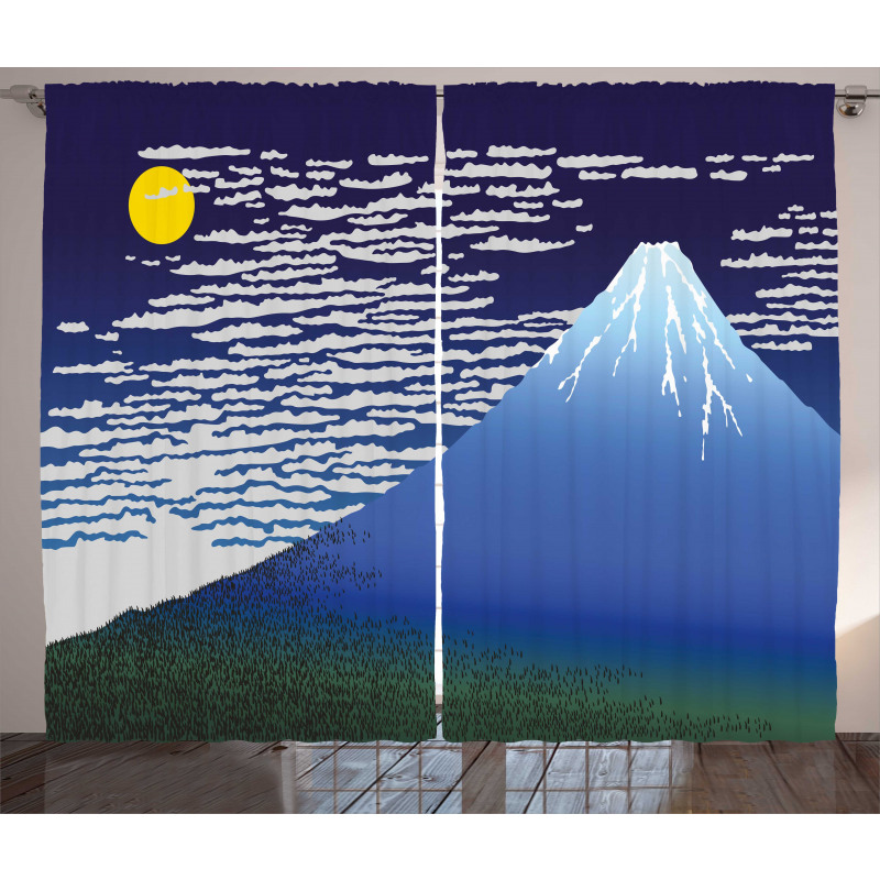 Nighttime Mountainous Area Curtain