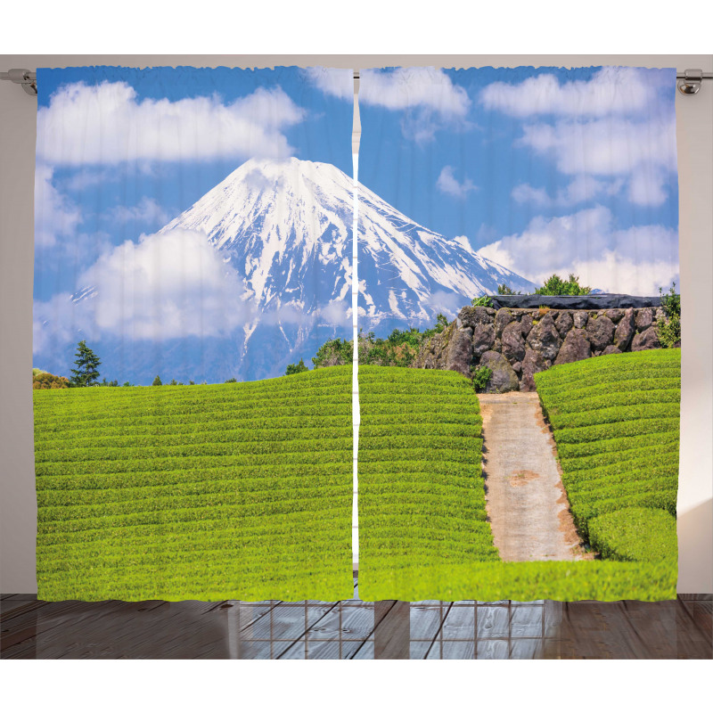 Tea Fields of Japan Meadow Curtain