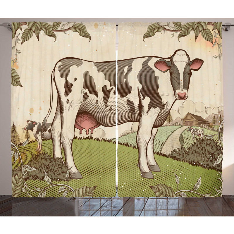 Dairy Cattle Farmland Curtain