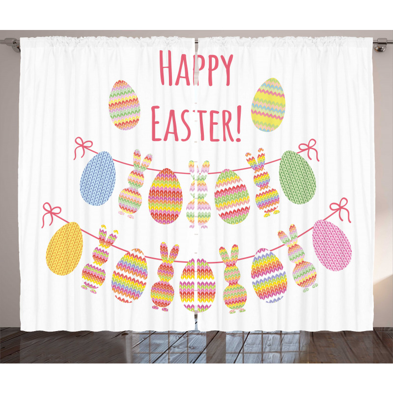 Happy Rabbit Bunting Curtain