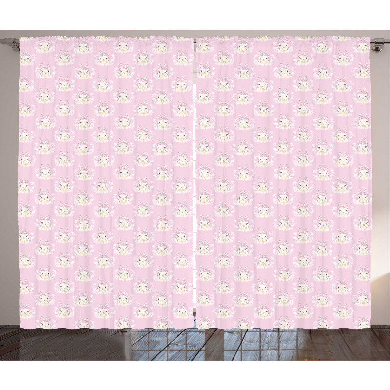 Baby Rabbit Art Curtain