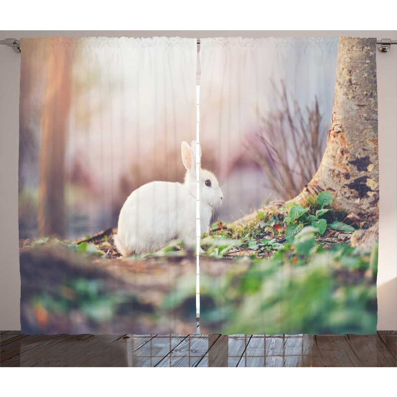 Spring Rabbit Forest Curtain