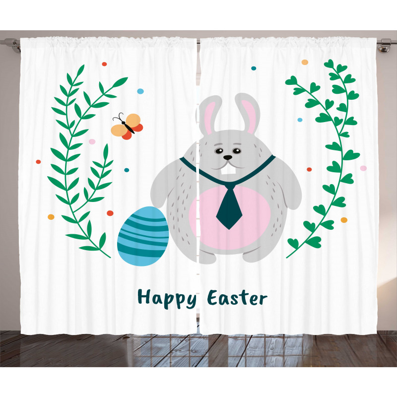 Rabbit with Tie Curtain