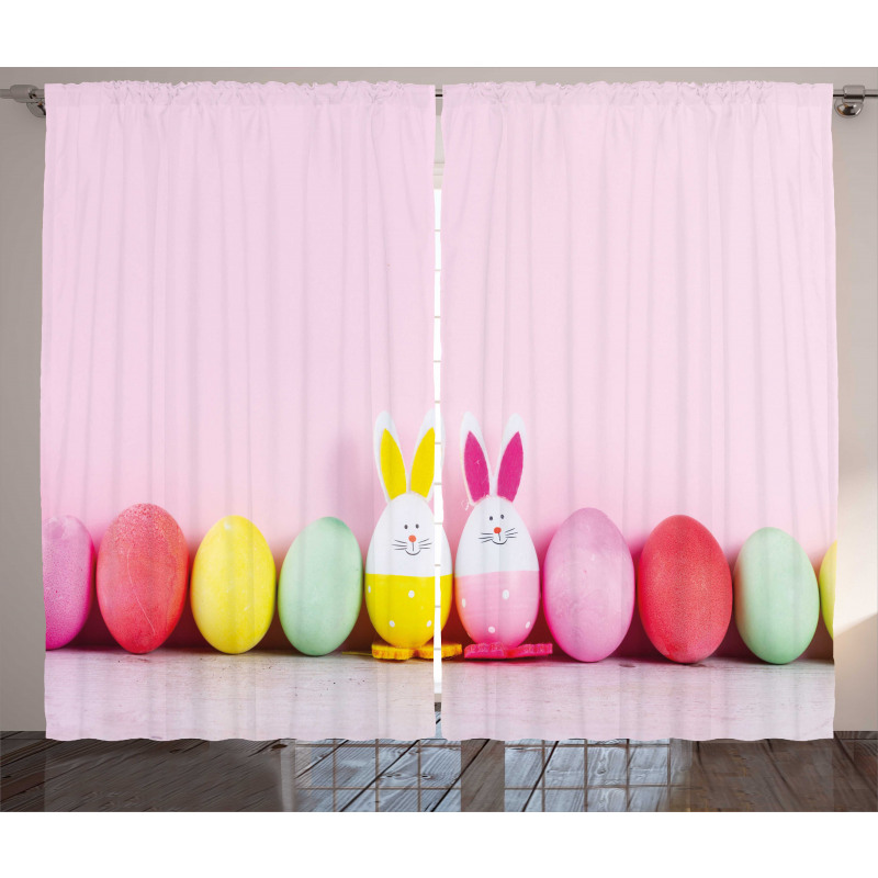 Dyed Eggs and Rabbits Curtain