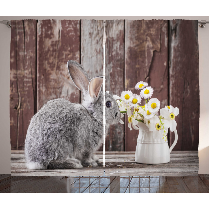 Rabbit Daisy Wooden Curtain