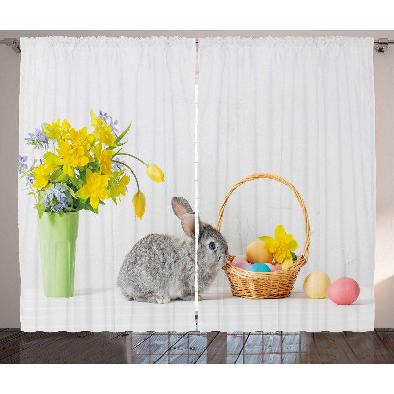 Dyed Eggs and Rabbit Curtain