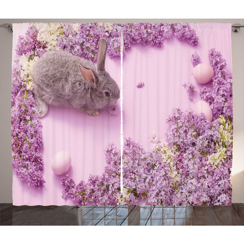 Rabbit Lilac Blossom Curtain