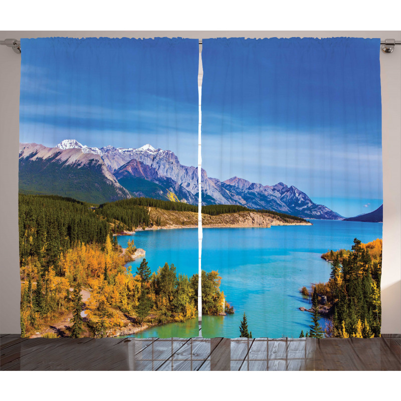 Abraham Lake Shore Photo Curtain