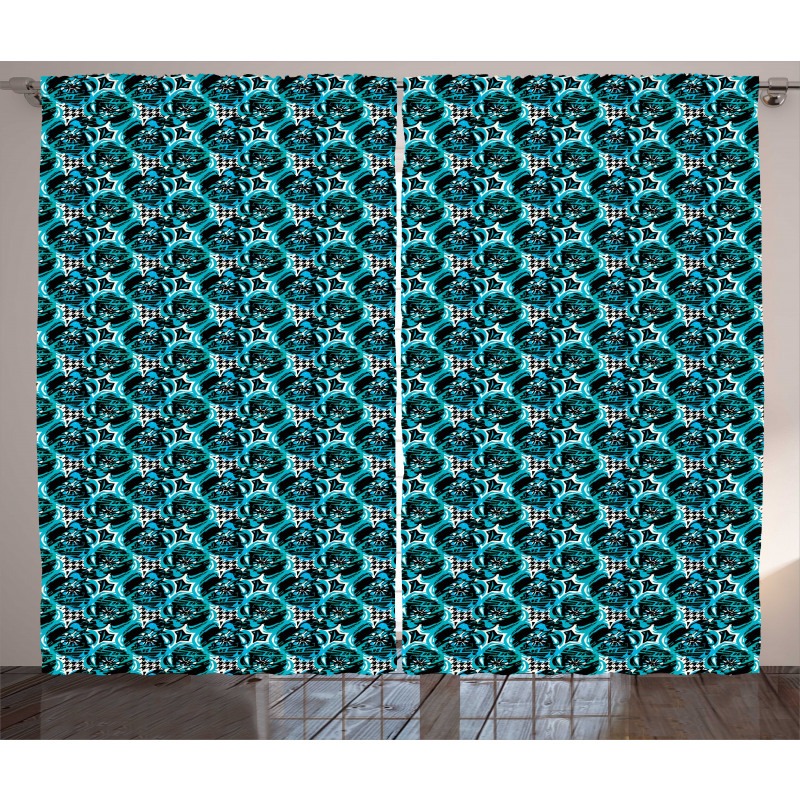 Flowers and Goosefoot Art Curtain