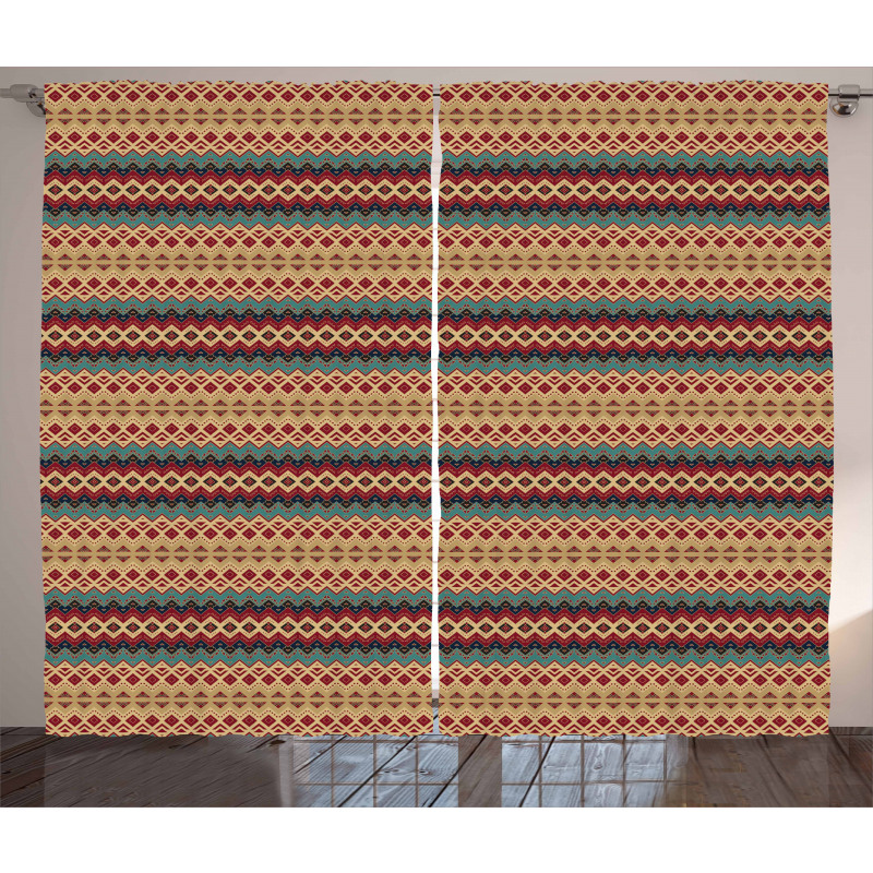 Aztec Line Pattern Curtain
