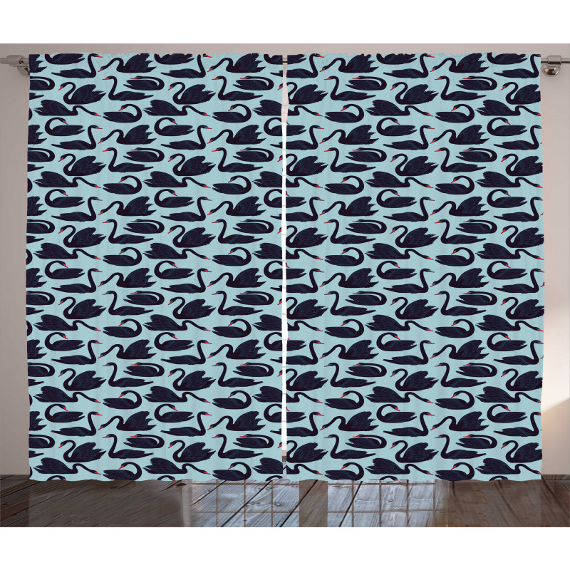 Long Necked Aquatic Bird Curtain