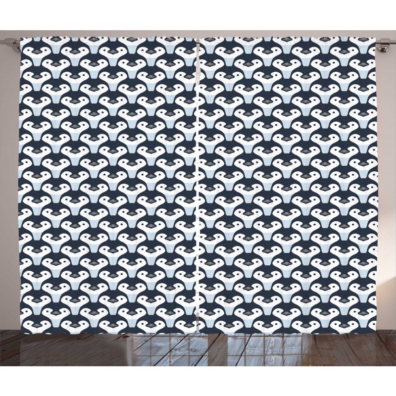 Baby Birds Face Pattern Curtain