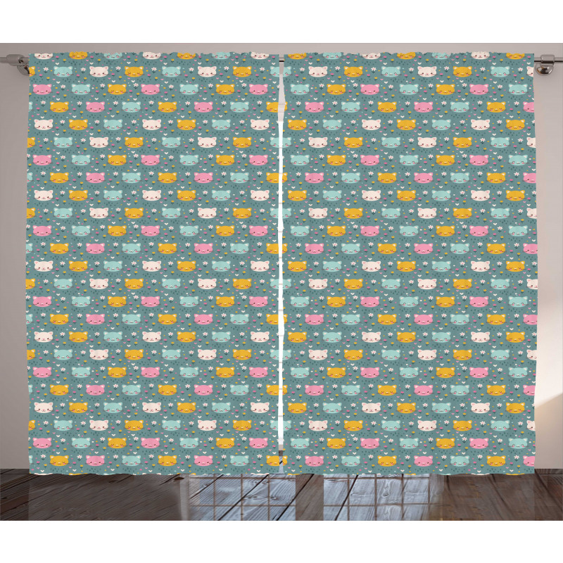 Smiling Cartoon Mice Curtain