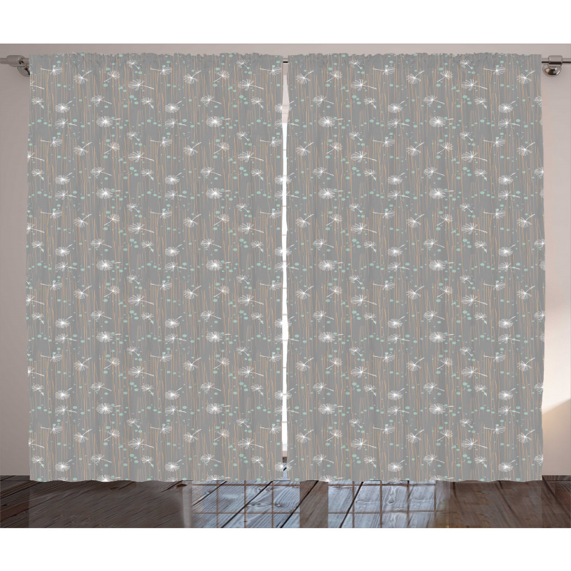 Dots Lines and Dandelions Curtain