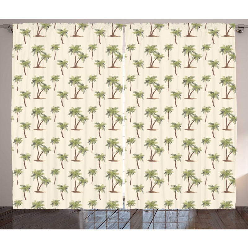 Simplistic Palms Pattern Curtain