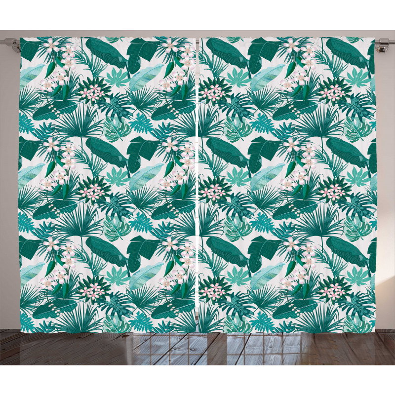 Tropic Botanical Bloom Art Curtain